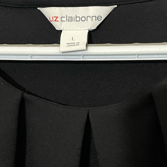 Liz Claiborne Plus Texture Tee Womens Round Neck Short Sleeve Blouse - Picture 4 of 5